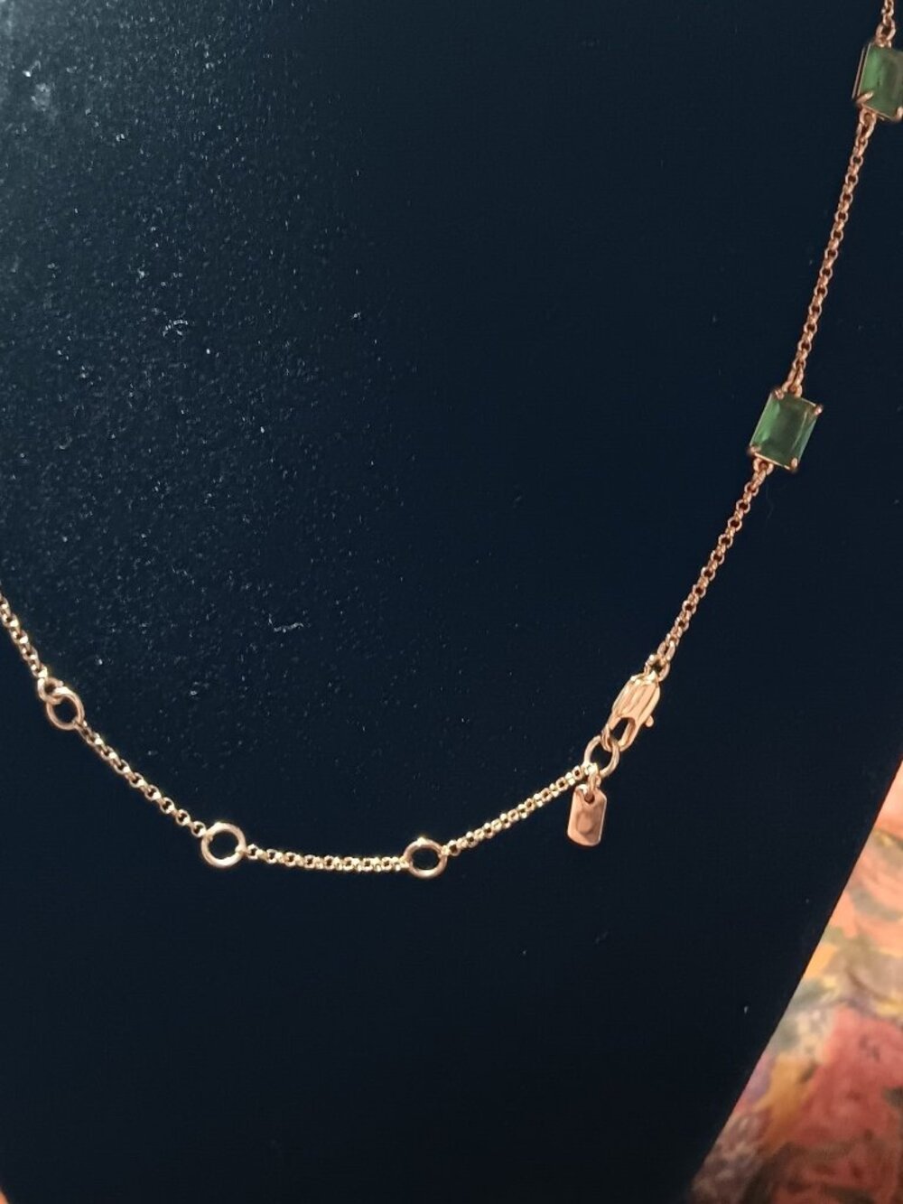 Lauren Ralph Lauren Green Glass Necklace & Earrings Set - Picture 2 of 3